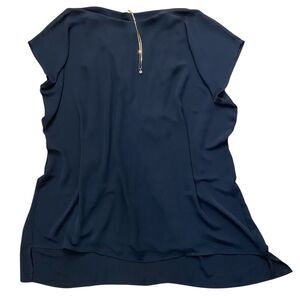 NEW J Jill PXS Dress NAVY Shift Loose Boxy Sheer Overlay / Fitted Lining Rayon